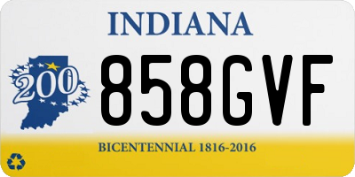 IN license plate 858GVF
