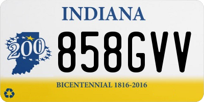 IN license plate 858GVV