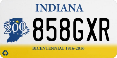 IN license plate 858GXR