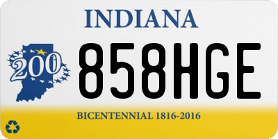 IN license plate 858HGE