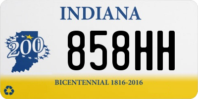 IN license plate 858HH