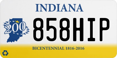 IN license plate 858HIP