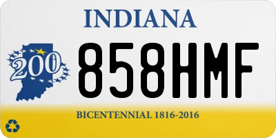 IN license plate 858HMF