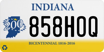 IN license plate 858HOQ
