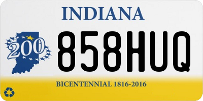 IN license plate 858HUQ