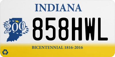 IN license plate 858HWL