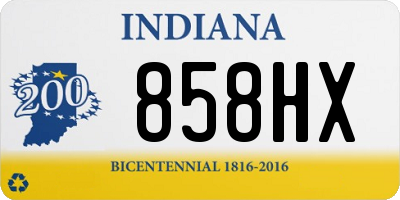 IN license plate 858HX