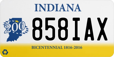 IN license plate 858IAX
