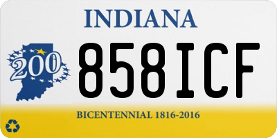 IN license plate 858ICF