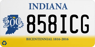 IN license plate 858ICG