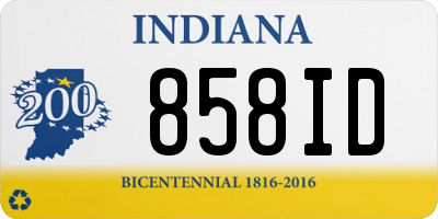 IN license plate 858ID