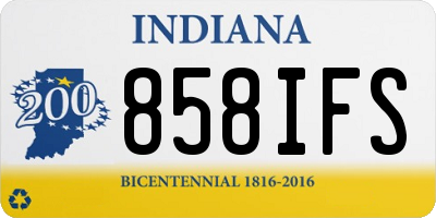 IN license plate 858IFS
