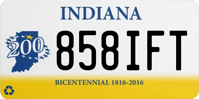 IN license plate 858IFT