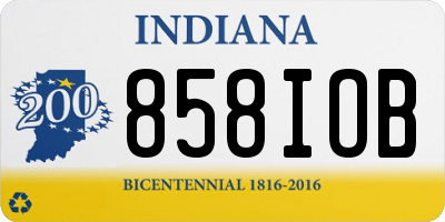 IN license plate 858IOB