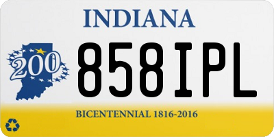 IN license plate 858IPL