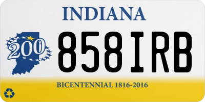 IN license plate 858IRB