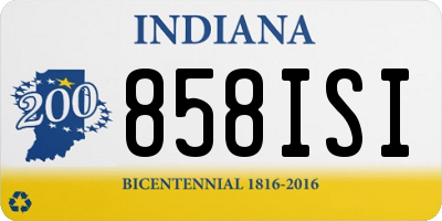 IN license plate 858ISI