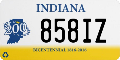 IN license plate 858IZ