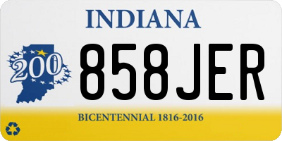 IN license plate 858JER
