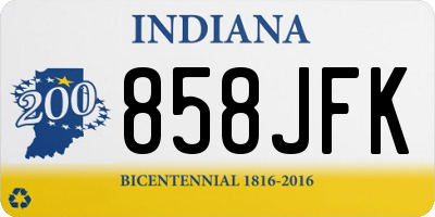 IN license plate 858JFK