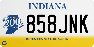 IN license plate 858JNK