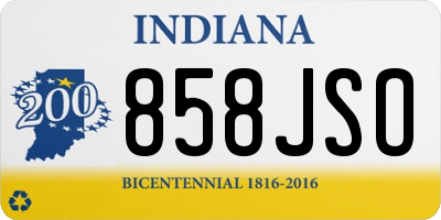 IN license plate 858JSO