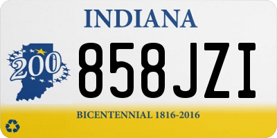 IN license plate 858JZI