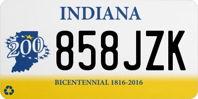 IN license plate 858JZK