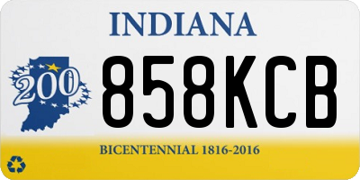 IN license plate 858KCB