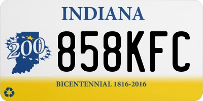 IN license plate 858KFC