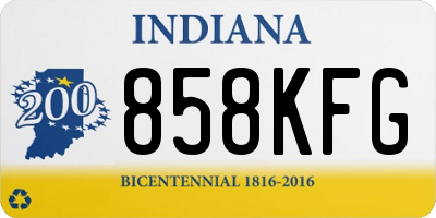 IN license plate 858KFG