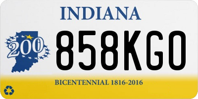 IN license plate 858KGO