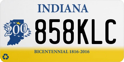 IN license plate 858KLC