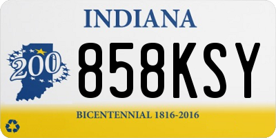 IN license plate 858KSY