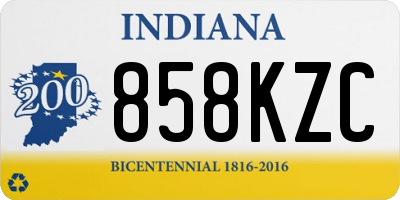 IN license plate 858KZC
