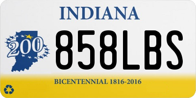 IN license plate 858LBS