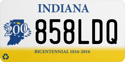 IN license plate 858LDQ