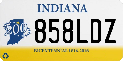 IN license plate 858LDZ