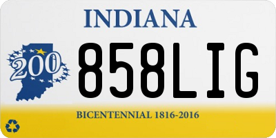 IN license plate 858LIG