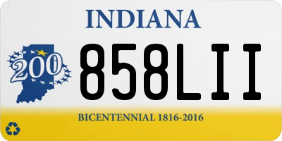 IN license plate 858LII