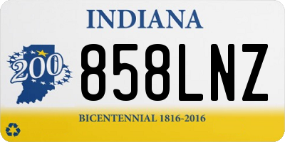 IN license plate 858LNZ
