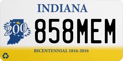 IN license plate 858MEM