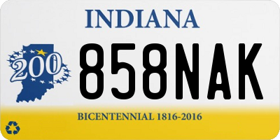 IN license plate 858NAK