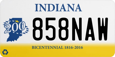 IN license plate 858NAW