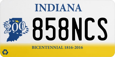 IN license plate 858NCS