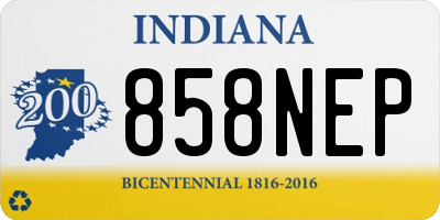 IN license plate 858NEP