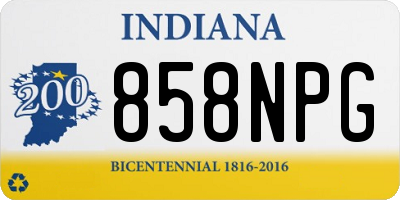 IN license plate 858NPG