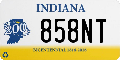 IN license plate 858NT