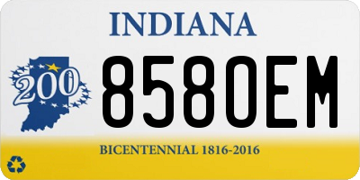 IN license plate 858OEM