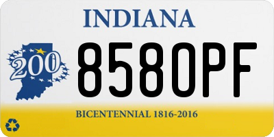 IN license plate 858OPF